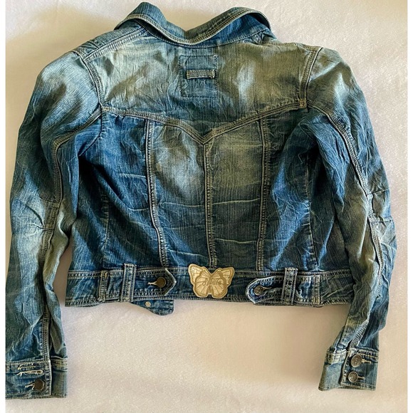 Sybilla Jean jacket woman’s/teens cute butterfly emblem size S - Picture 4 of 11